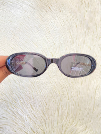 Lentes, negro con montura en estilo Cadena dorada y micas claras, ovalados, con protección UV 100-400