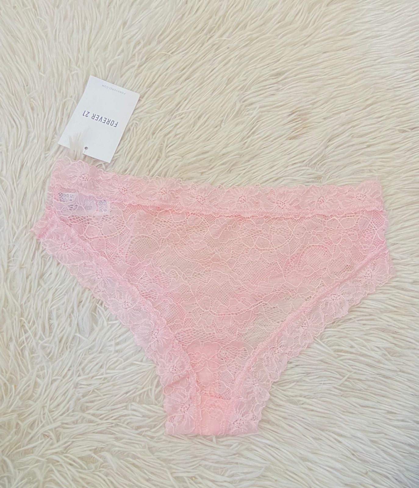Panti Forever 21 original rosado claro en encaje.
