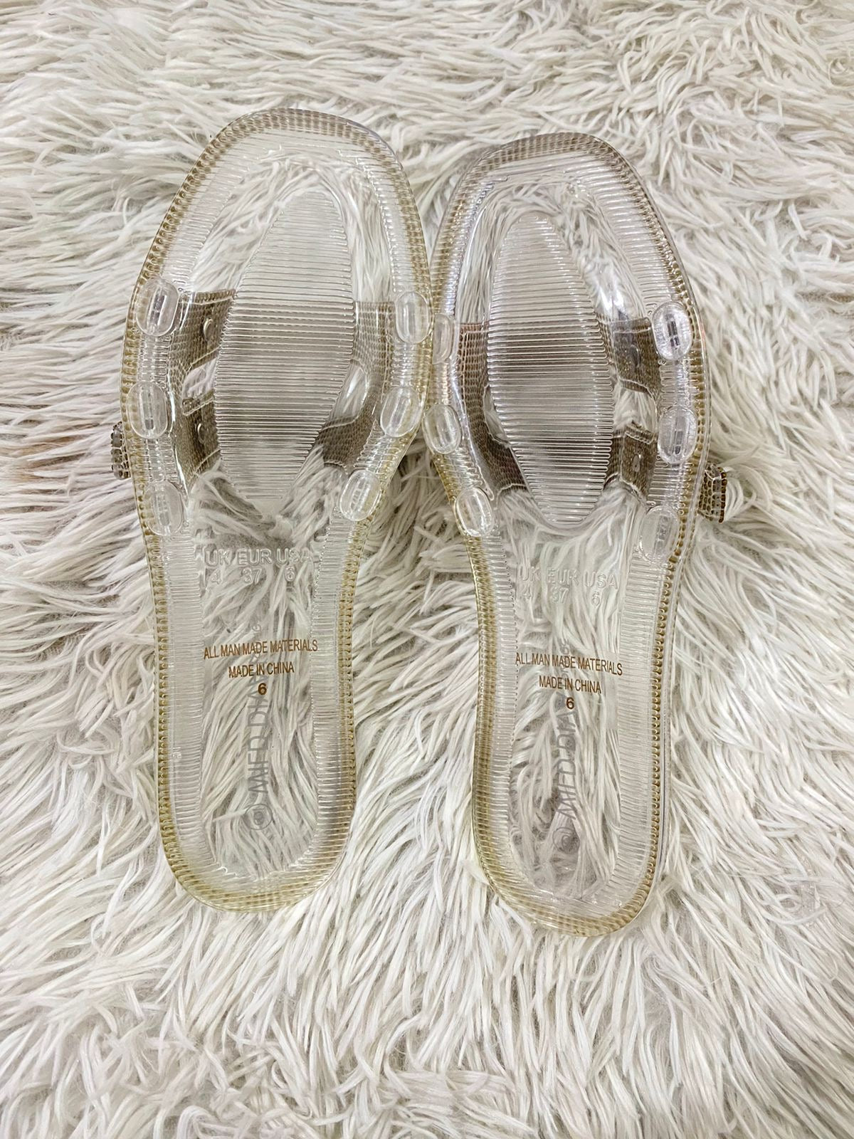 Sandalias WILD DIVA original transparente con diamantes en las correas