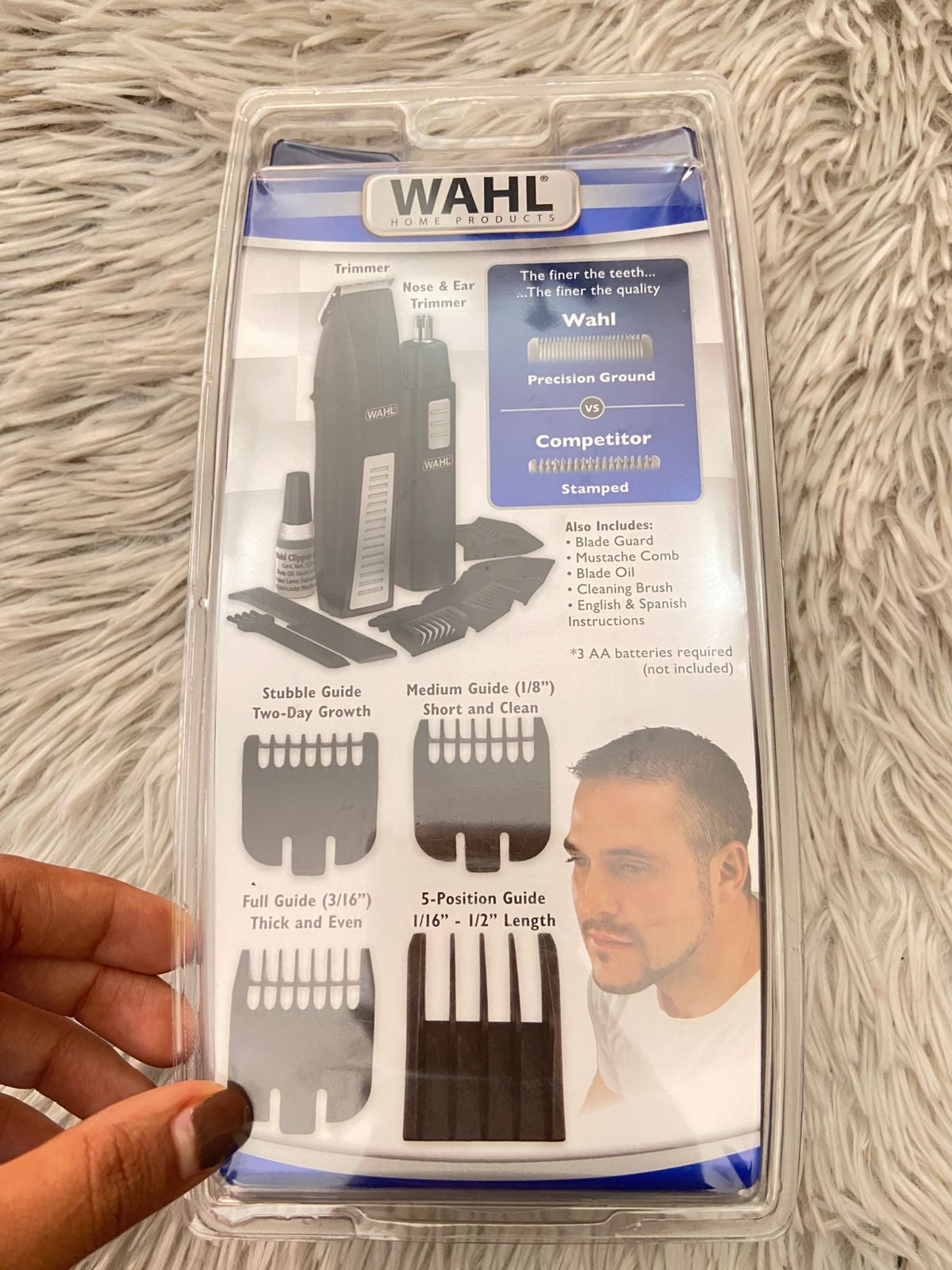 Kit de Máquina para cortar pelo WAHL original, con sus accesorios y maquina para los vellos nasales.