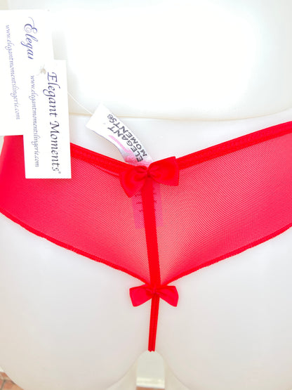 Panti ELEGANT MOMENTS original rojo, con moños en la parte trasera.