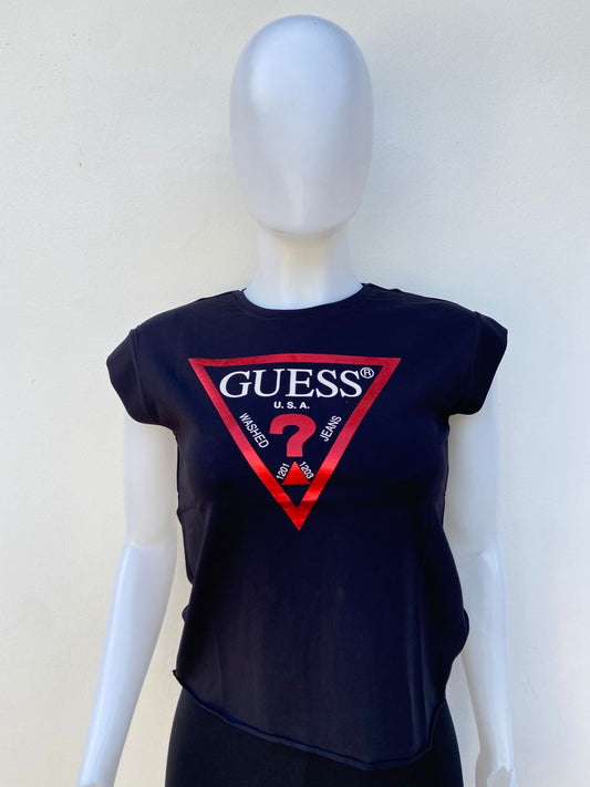 T-shirt GUESS Original en color negro con logotipo de la marca al frente