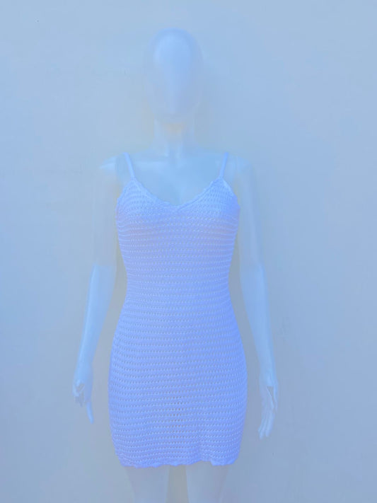Vestido/ Cover up Forever 21 Original en color blanco en chochet