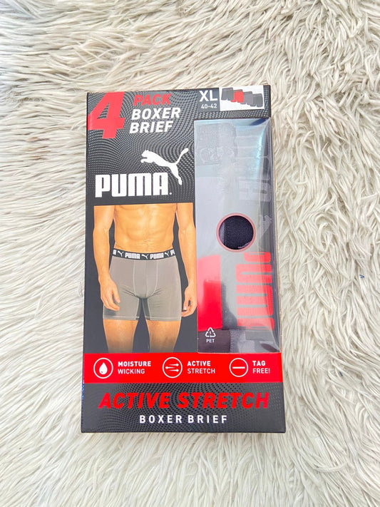 Pack-4 Boxer PUMA original, paquete de 4 en colores, gris, rojo y negro.