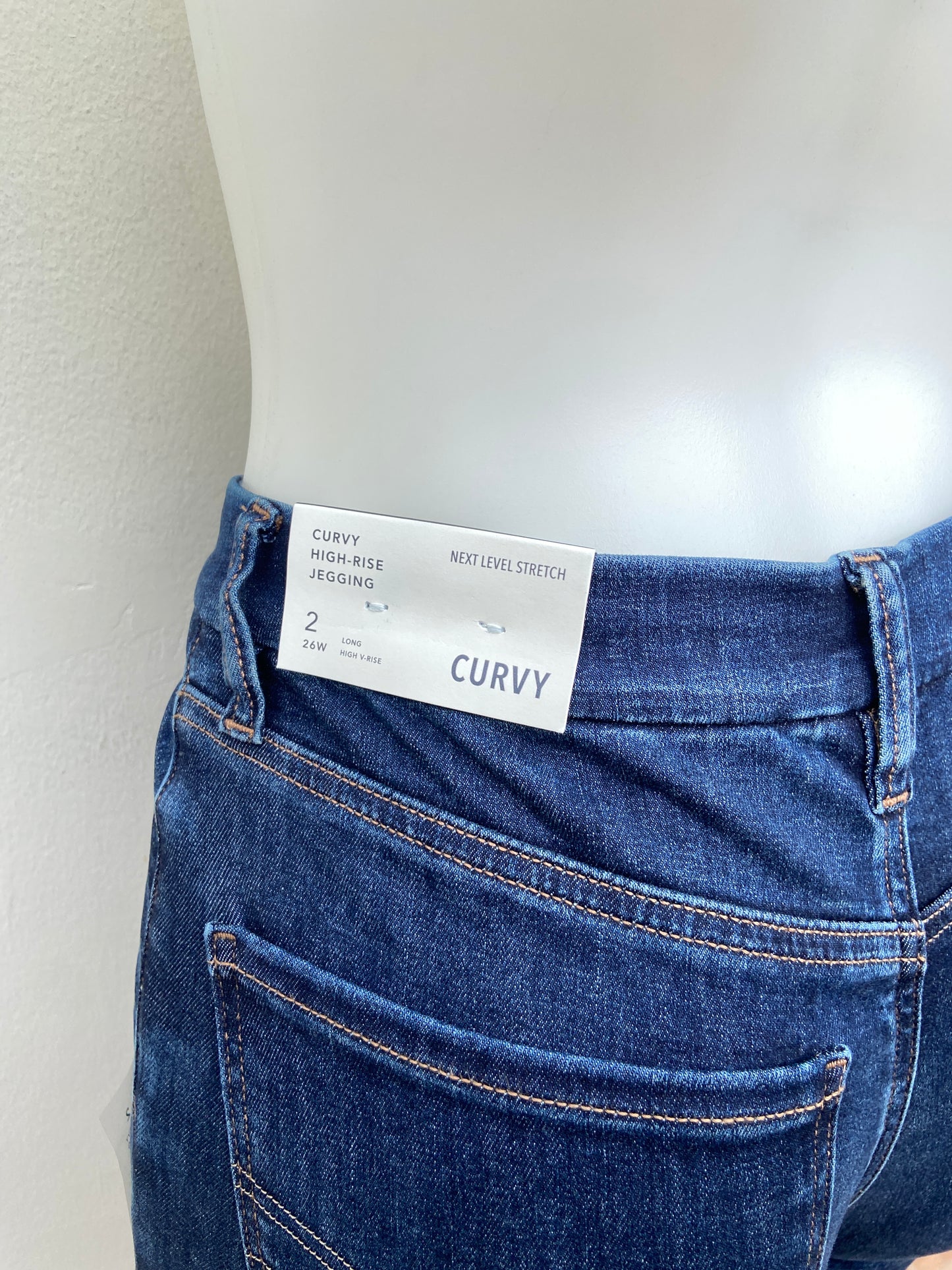 Pantalón Jean American Eagle original azul marino liso, CURVY HIGH-RISE.