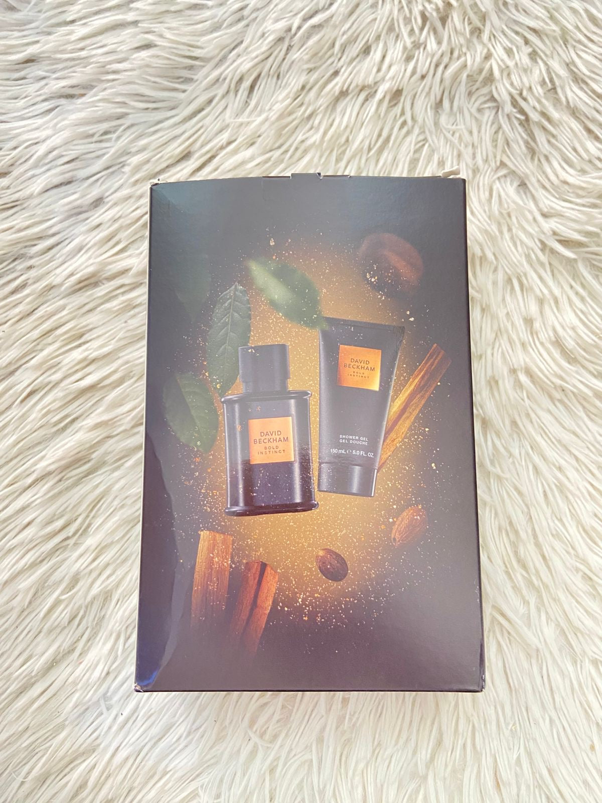 Set perfume DAVID BECKHAM original, negro con dorado de perfume y gel de baño, BOLD INSTINCT.