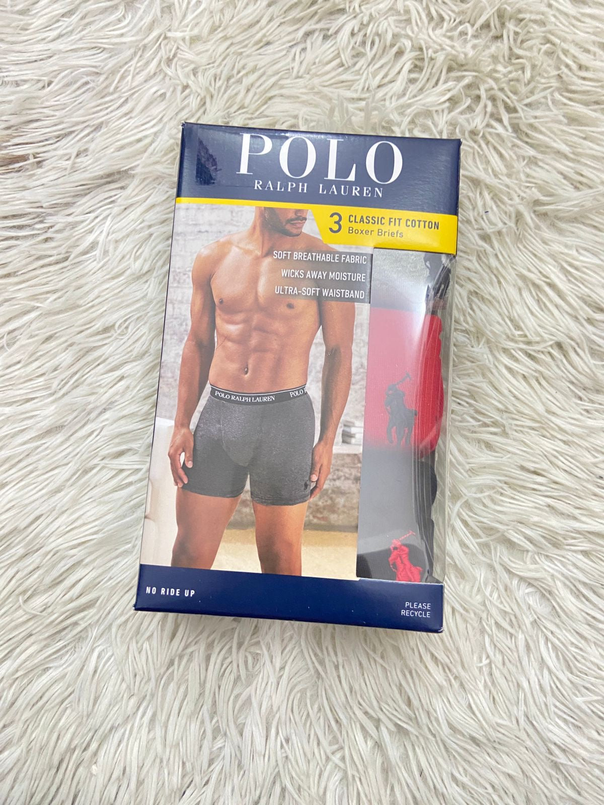 Boxers Polo Ralph Lauren original, pacquete de 3 pack en gris, rojo y negro.