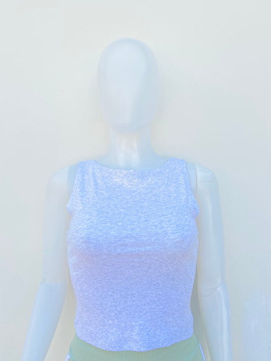 Top BOZZOLO original, en color gris liso.