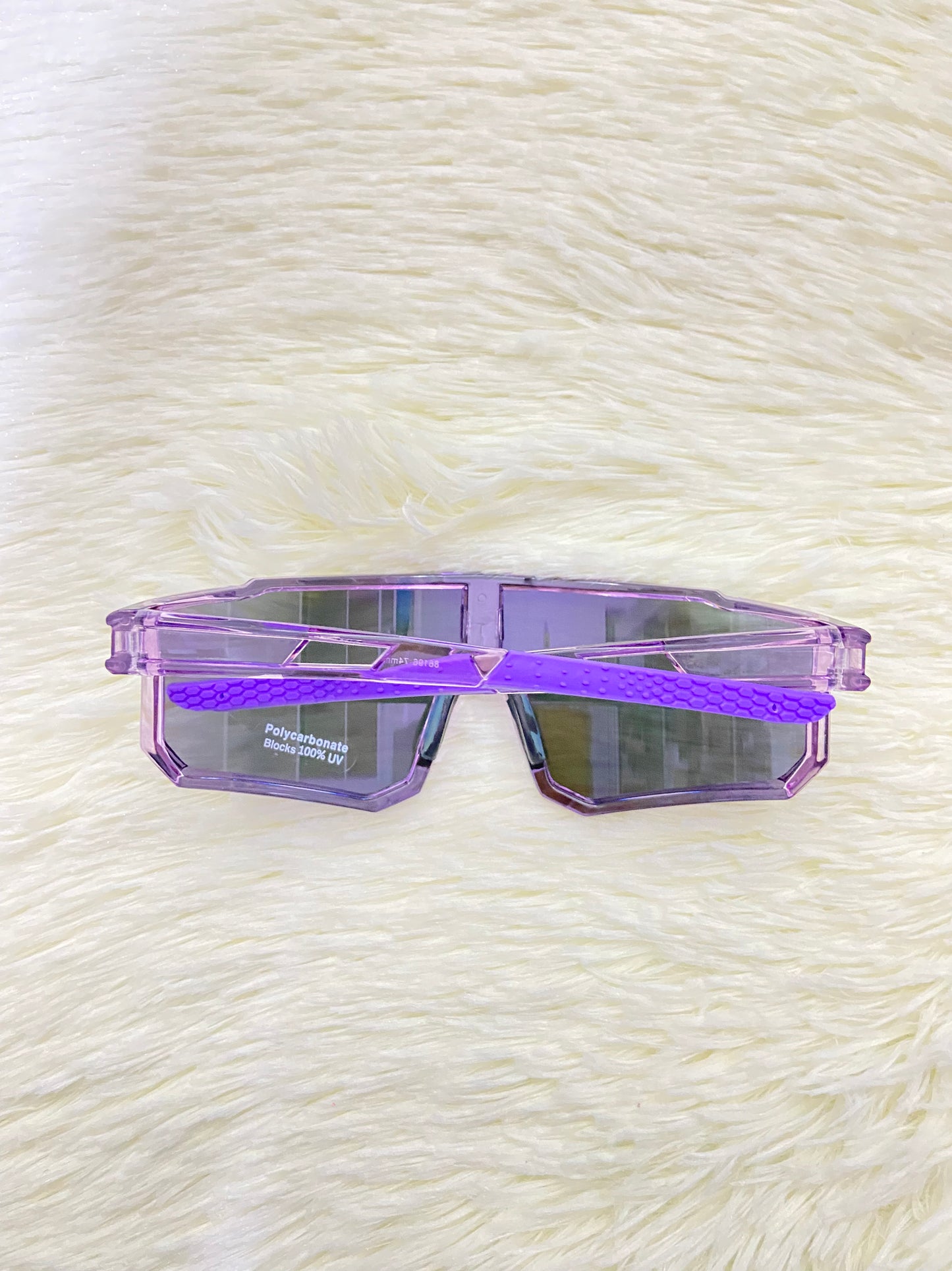 Lentes, morados con micas que cambian de color a verde, 100 % protección UV.