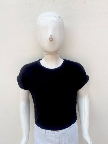 Top/T-shirt Negro liso, tela fresca