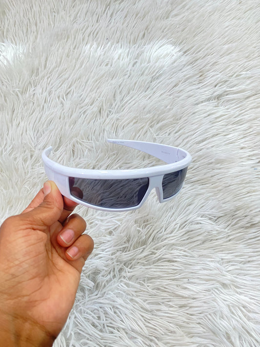 Lentes Fashion nova original, blanco con micas negras, cuadrado finos.