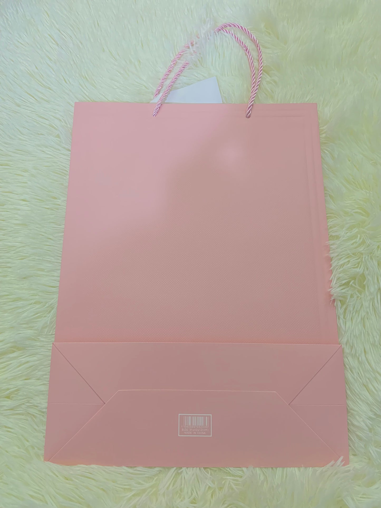 Shopping, rosado claro con bordes en dorado, GRANDE.