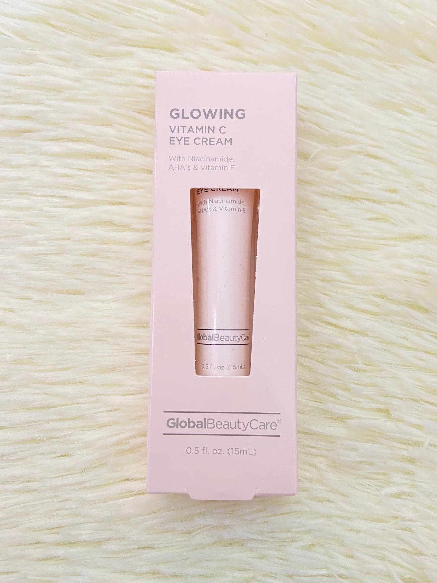 Crema para el contorno de ojos GLOBAL BEAUTY CARE original, rosado con vitamina E, niacinamida, ayuda a prevenir la ojeras.