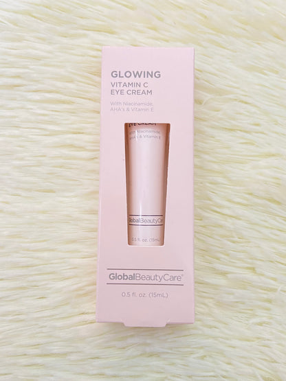 Crema para el contorno de ojos GLOBAL BEAUTY CARE original, rosado con vitamina E, niacinamida, ayuda a prevenir la ojeras.