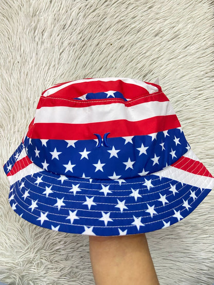 Gorro, HURLEY Original azul blanco y rojo con estampado de estrellas.
