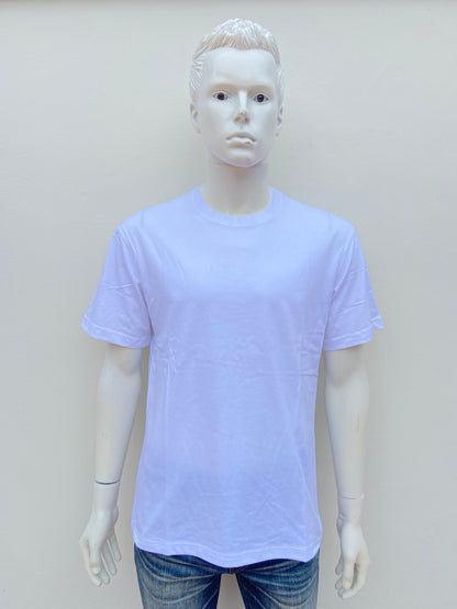 T-shirt QUALITY & FASHION original, blanco liso, esencial, 80 % algodón.