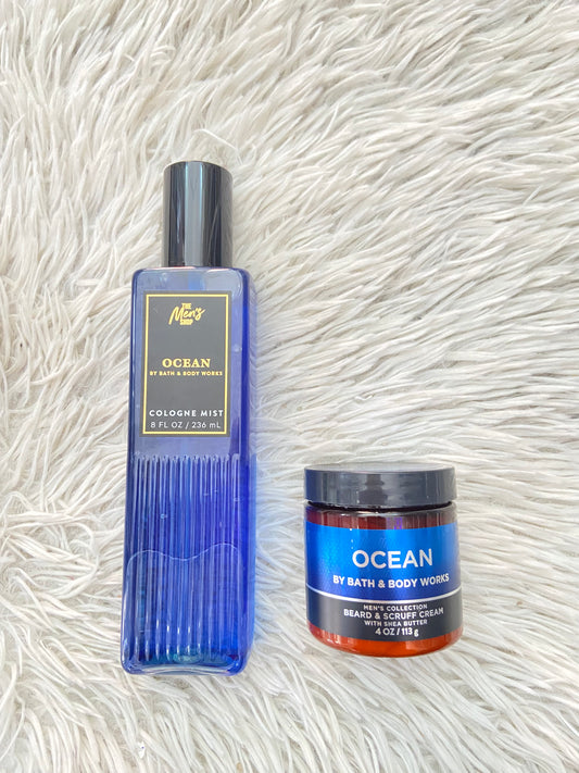 Set BATH & BODY WORKS original OCEAN, de crema y colonia.