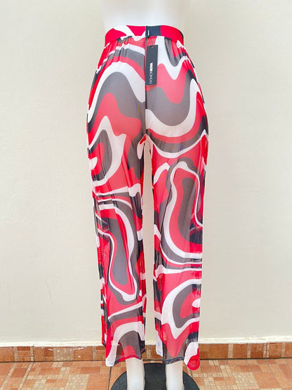 Pantalón cover up Fashion Nova, rojo con negro