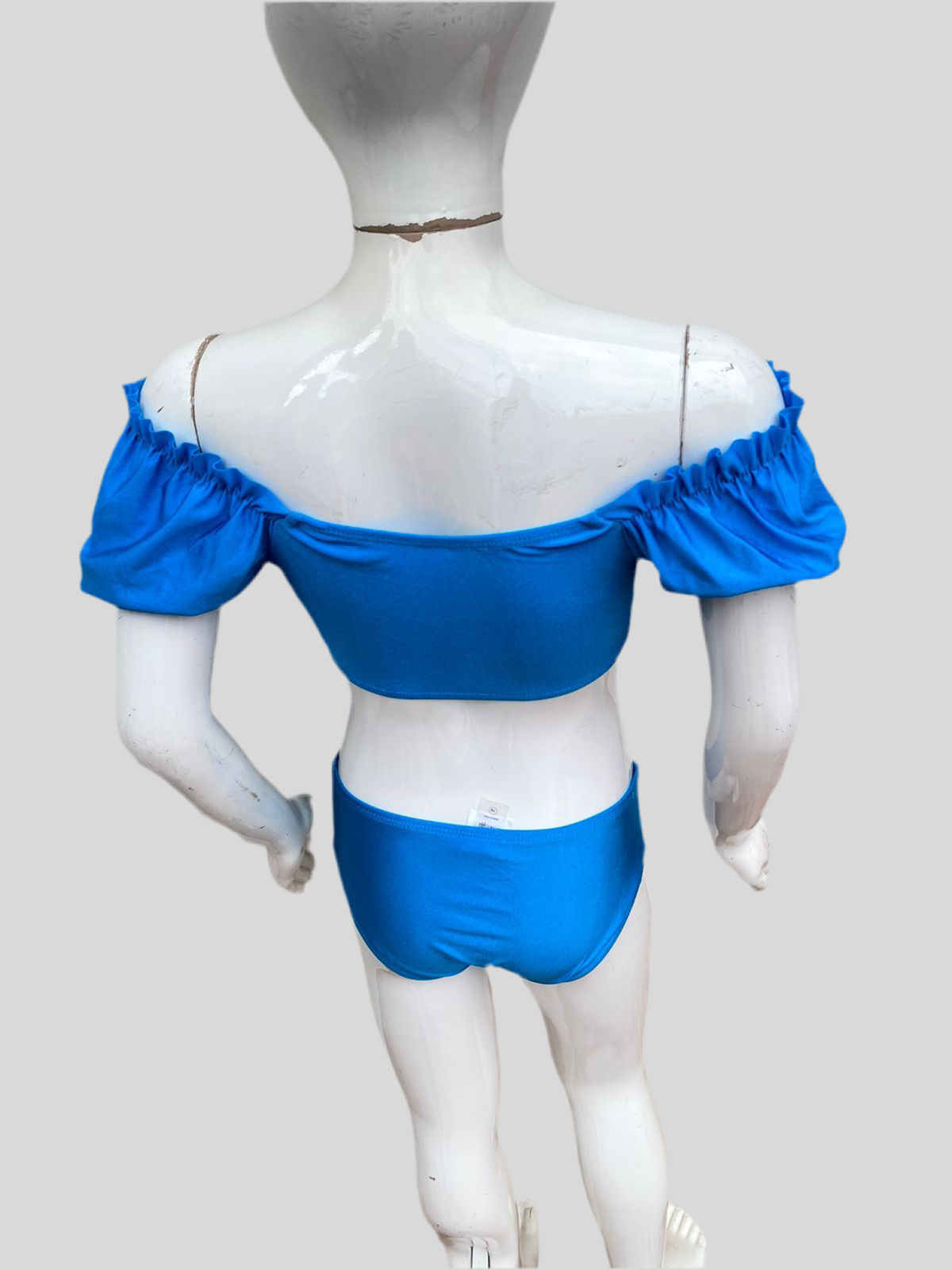 Biquini Traje de baño niñas original azul con lazos ajustables en frente.