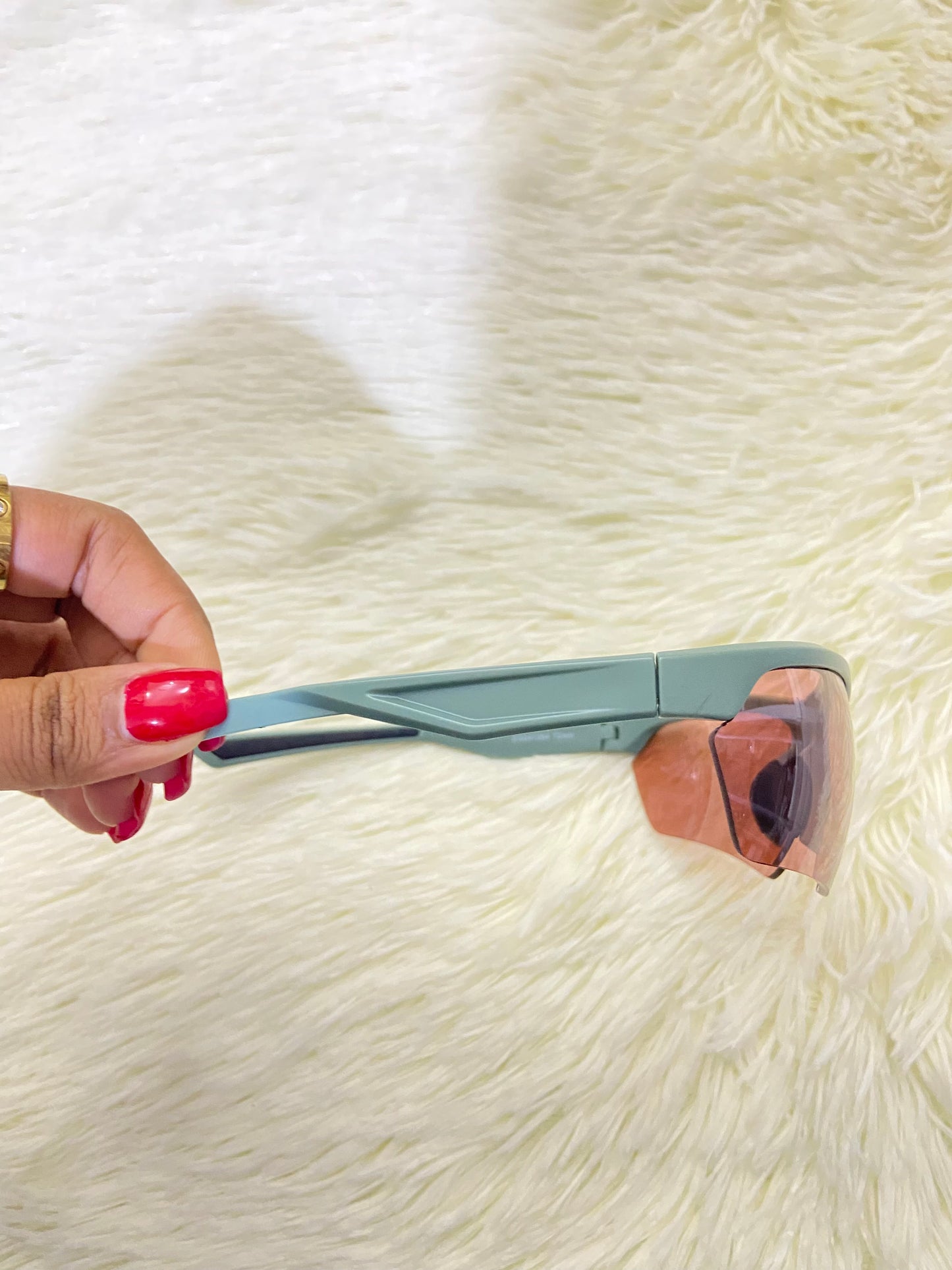 Lentes, verde sage con micas eñ color naranja transparente con protección UV  100%.
