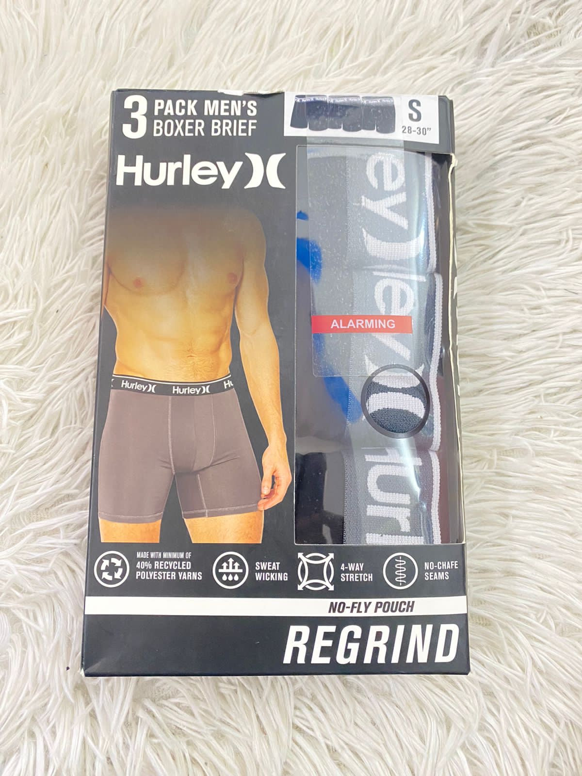 Set de tres Boxer HURLEY )( Original, color negro. BRIEF