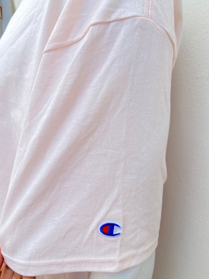 T-shirt CHAMPION original, rosado claro, 100% algodón.