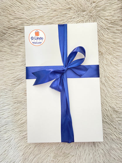 Cajas de regalo, con lazo de color azul y rojo, MEDIANA.