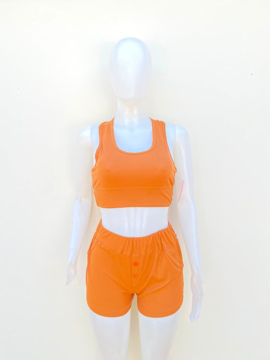 Conjunto Love to Sleep original, marrón ( caramelo) de short y top.