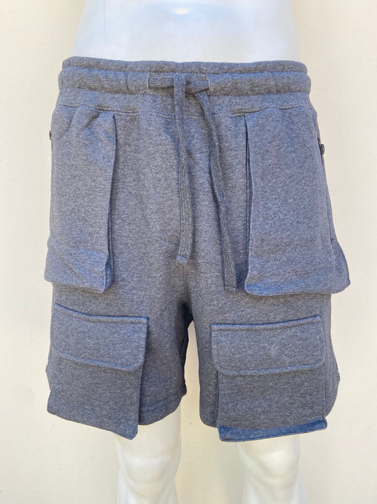 Bermuda Forever 21 Original gris oscuro con varios bolsillos atras y alante y lazos ajustables