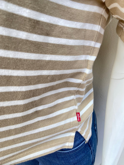 Polocher/ Top Levi’s original crema con rayas en color blanco.