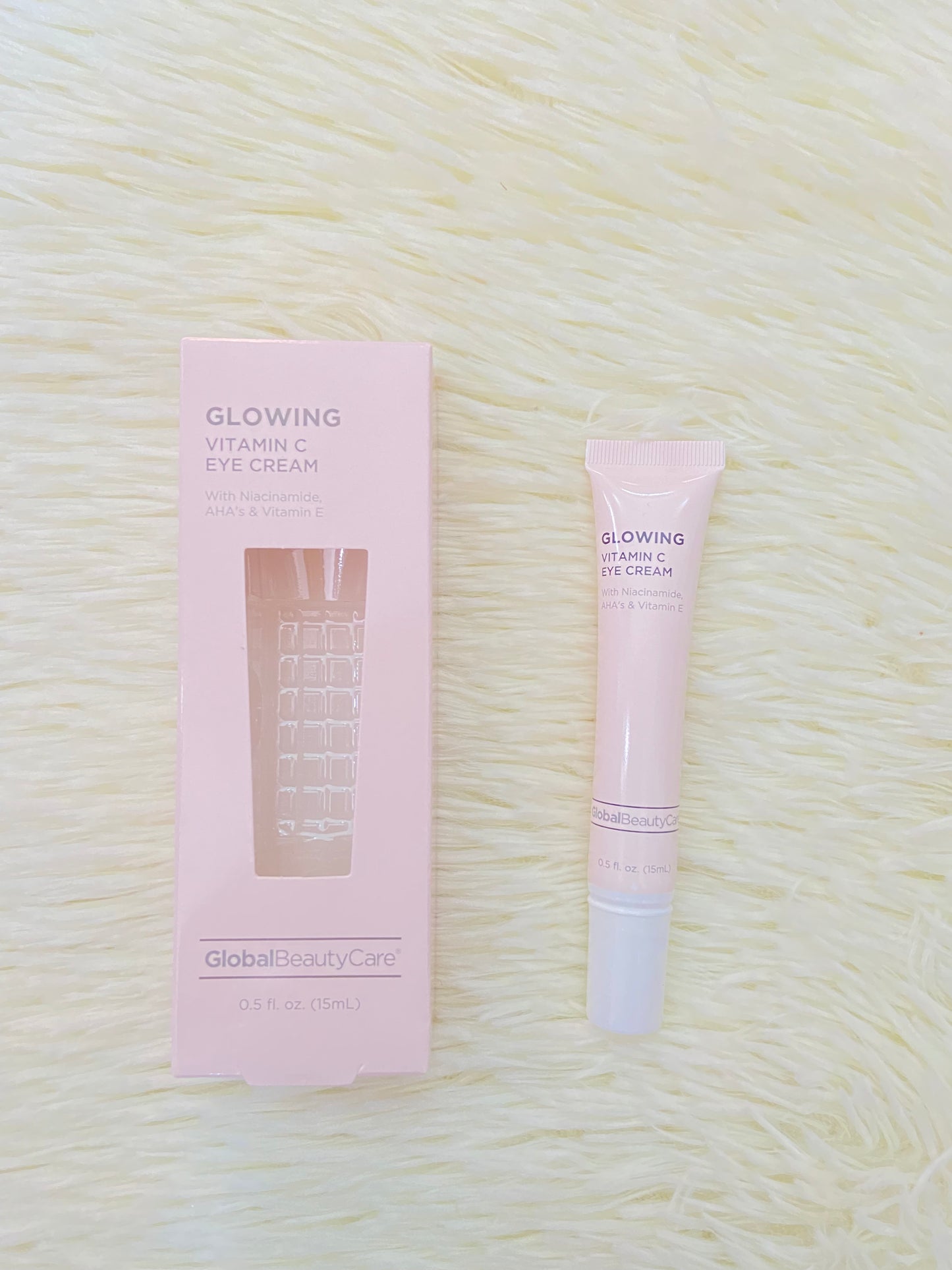 Crema para el contorno de ojos GLOBAL BEAUTY CARE original, rosado con vitamina E, niacinamida, ayuda a prevenir la ojeras.