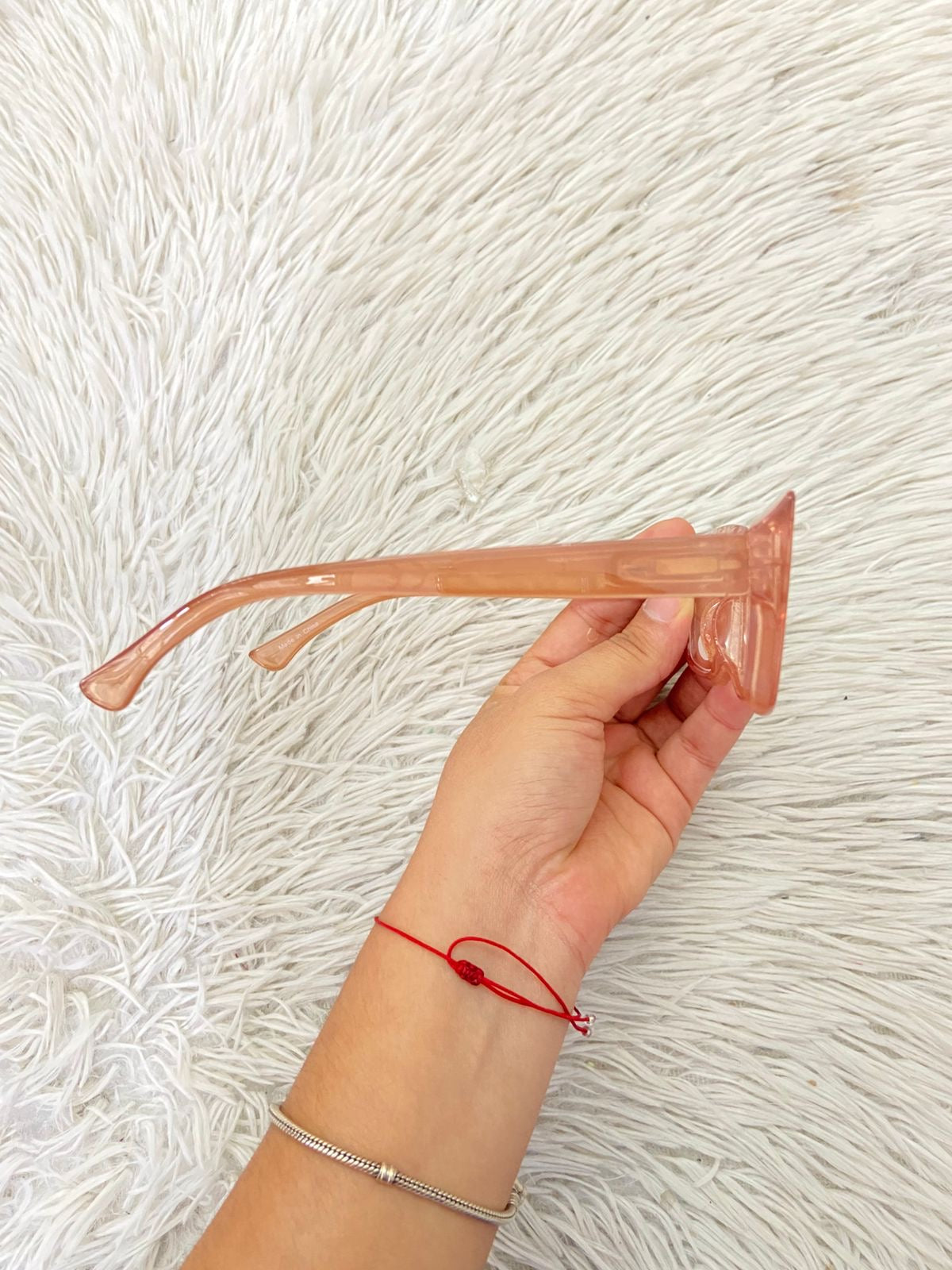 Lentes en color rosadito claro transparente y micas azul claras