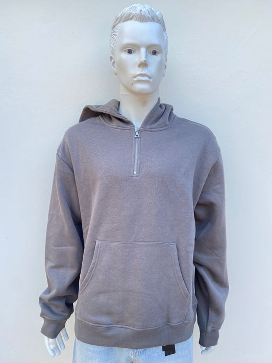 Abrigo/ Hoodie, gris oscuro ( charcoal) con zipper en frente más capucha.
