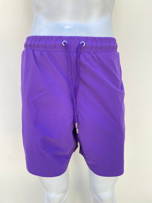 Bañador, morado oscuro con lazos ajustables.