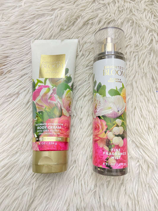 Set Bath & Body Works original Blanca, con estampado de flores BRIGHTEST BLOOM.