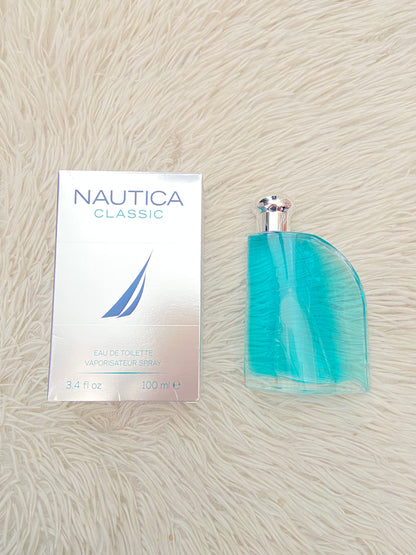 Perfume NAUTICA CLASSIC original, azul turquesa con plateada.