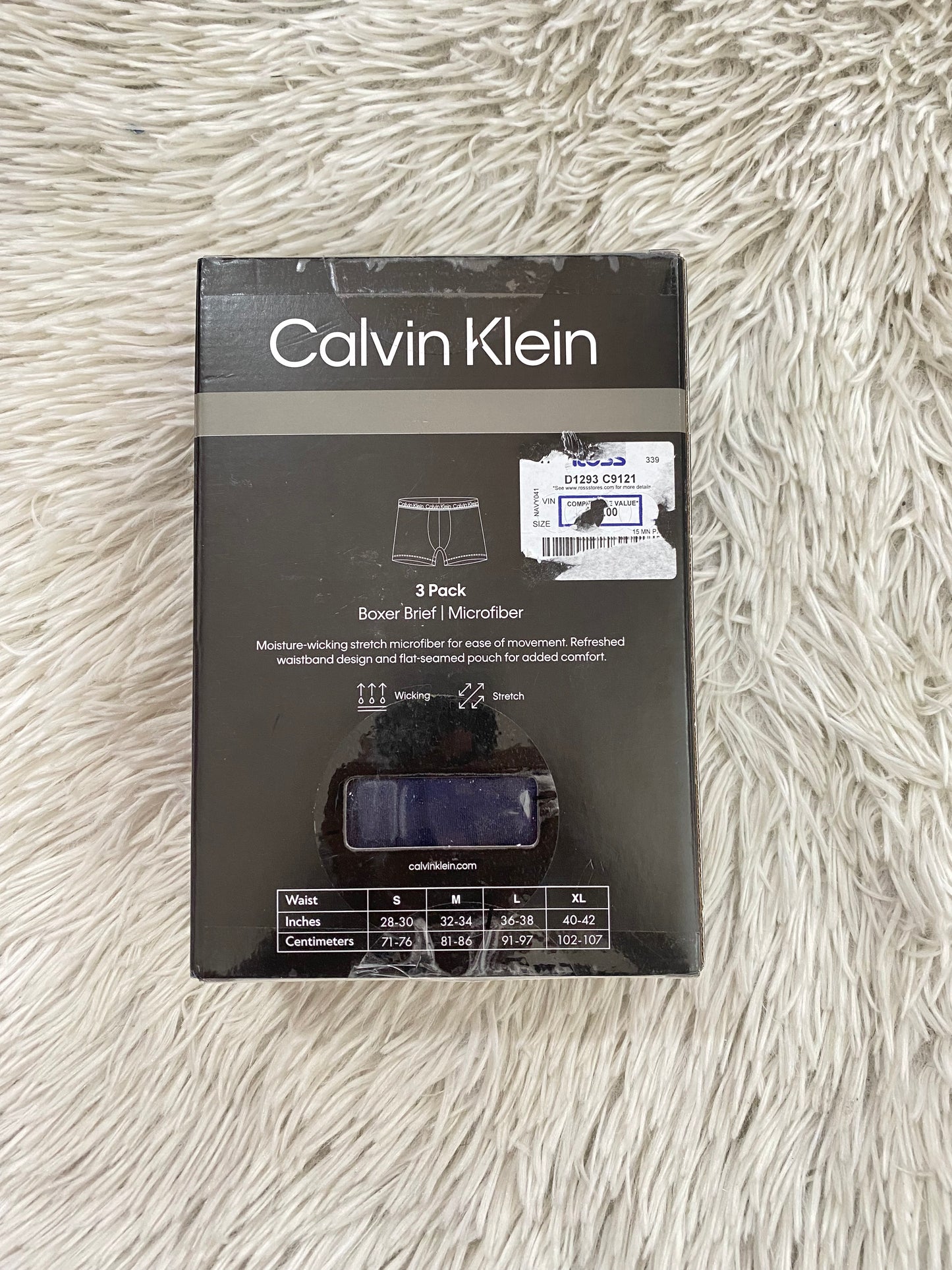 Boxer Calvin Klein original, pack de 3, en color negro y letras de la marca en blanco.