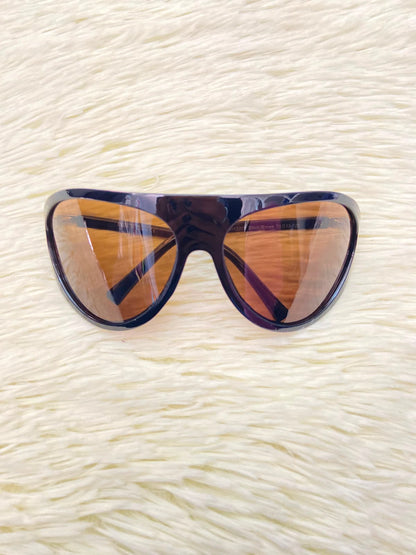 Lentes, marrones con micas en color  marrón claro, ovalados grandes.