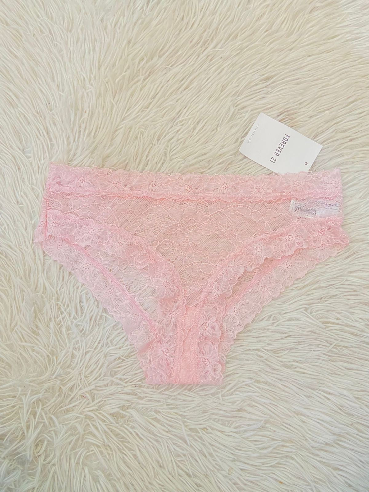 Panti Forever 21 original rosado claro en encaje.