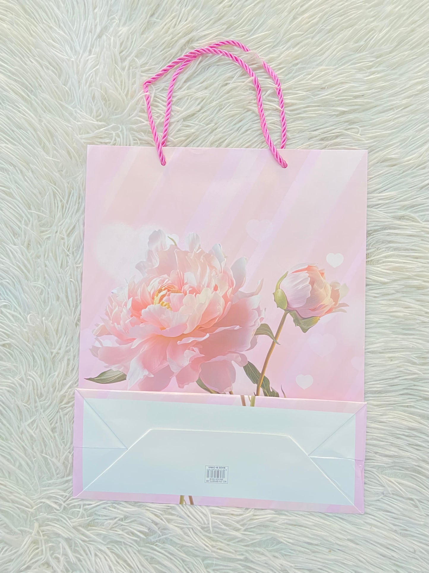 Shopping, rosado con estampado de una rosa, MEDIANO.