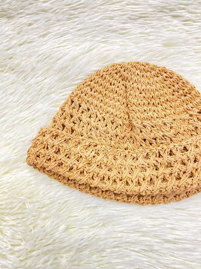 Gorro, tejido artesanal estilo cana color crema