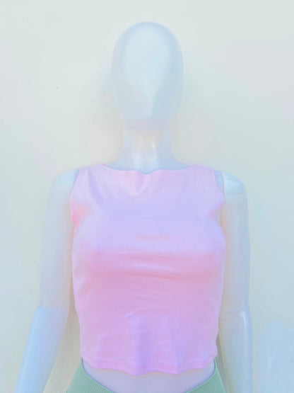 Top BOZZOLO original, en color rosado liso.