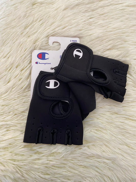 Guantes CHAMPION original, negro con logotipo de la marca en color blanco, para el GYM.