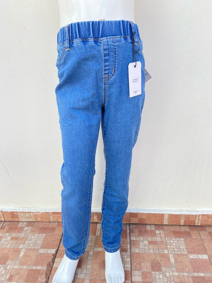 Pantalon jean FOREVER 21 KIDS Original en color azul oscuro sin botones y con pretinas