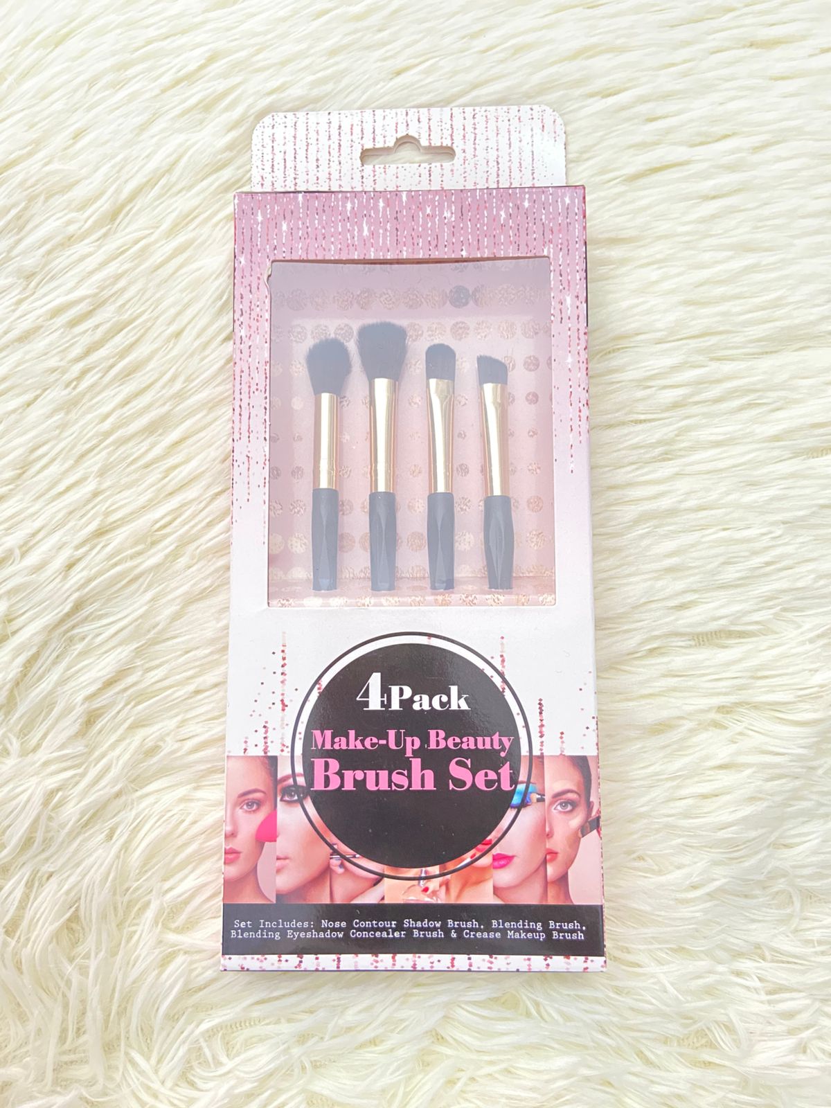 Pack- 4 Brochas MAKE- UP BEAUTY BRUSH SET original, 4 brochas diferentes.