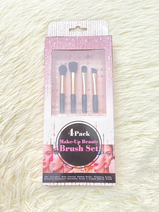 Pack- 4 Brochas MAKE- UP BEAUTY BRUSH SET original, 4 brochas diferentes.