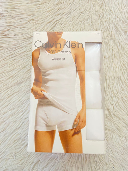 Franela 3-pack Calvin Klein Original en color blanco lisa 100% cotton.