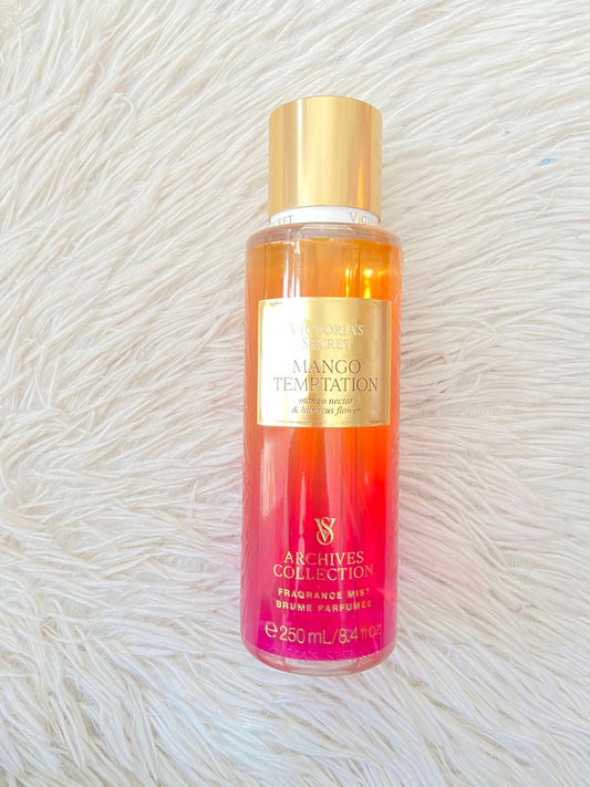 Colonia Victoria’s Secret original MANGO TEMPTATION naranja y rojo.