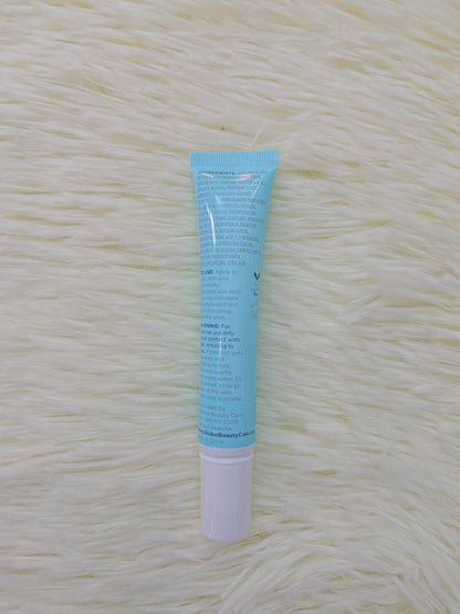 Crema para contornos de ojos GLOBAL BEAUTY CARE original, azul, con ácido hialurónico, escualano, péptidos y colágeno, sirve para las líneas de expresión y brindar una buena hidratación.