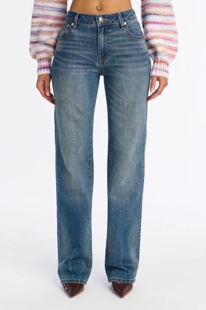 Pantalon, Jean azul claro vintage, ancho.